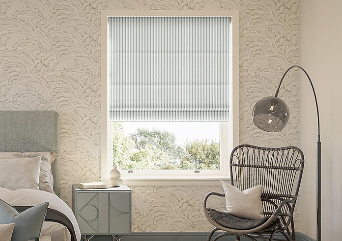 Lace Stripes, Sage - Motorised Roman Blind - Image 3